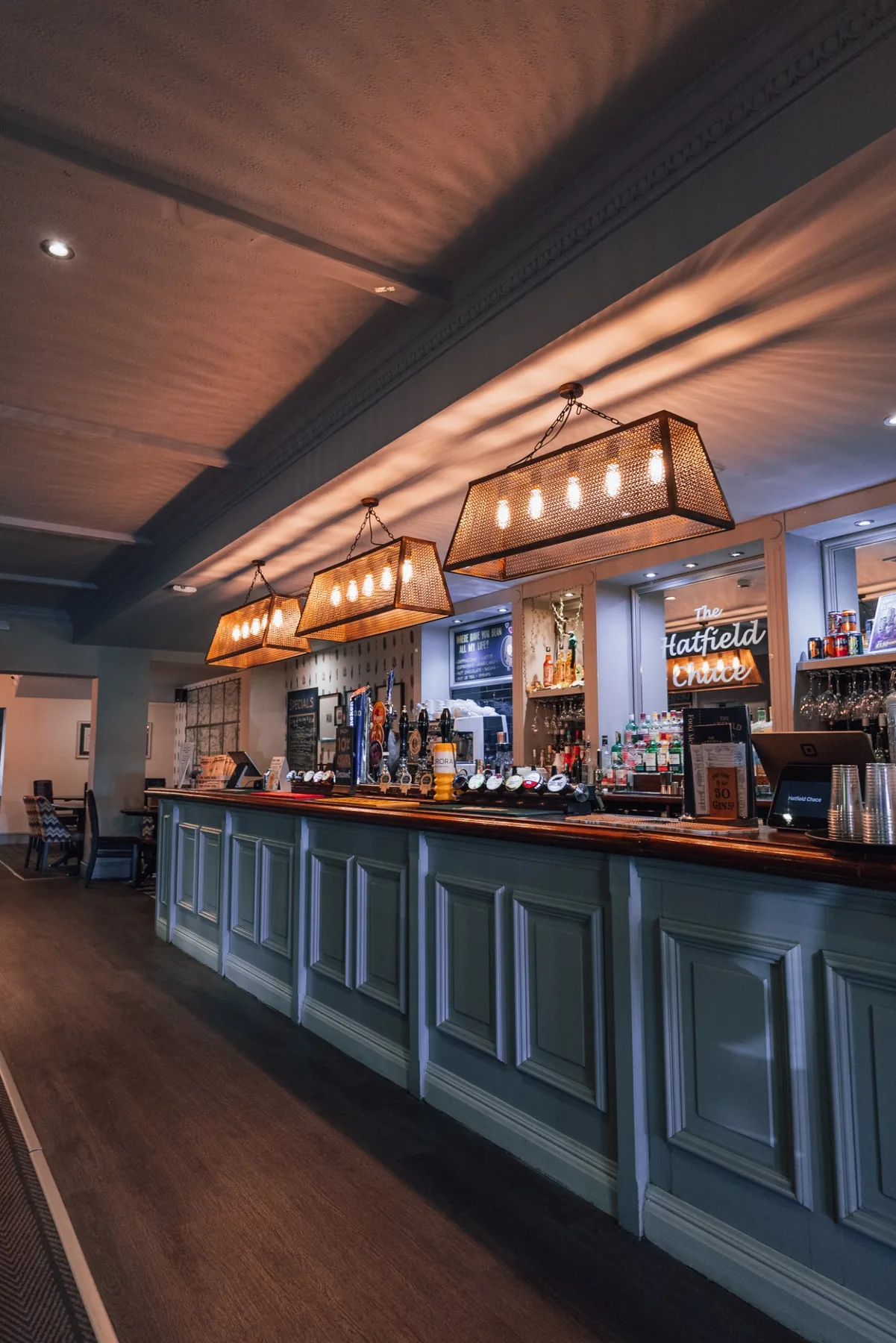 The bar at The Hatfield Chace